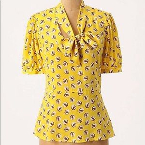 Anthropologie Girls From Savoy Lemon Liftoff Top